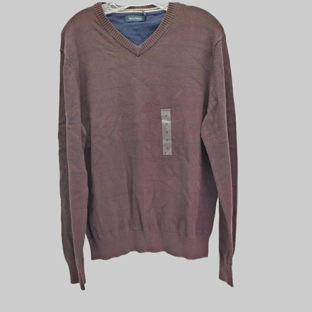 NWT Nautica Men’s V-Neck Long-Sleeved Sweater Size M